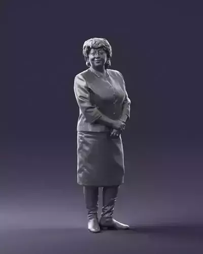 Lady womens suit with flowers 0737 3D Print Ready