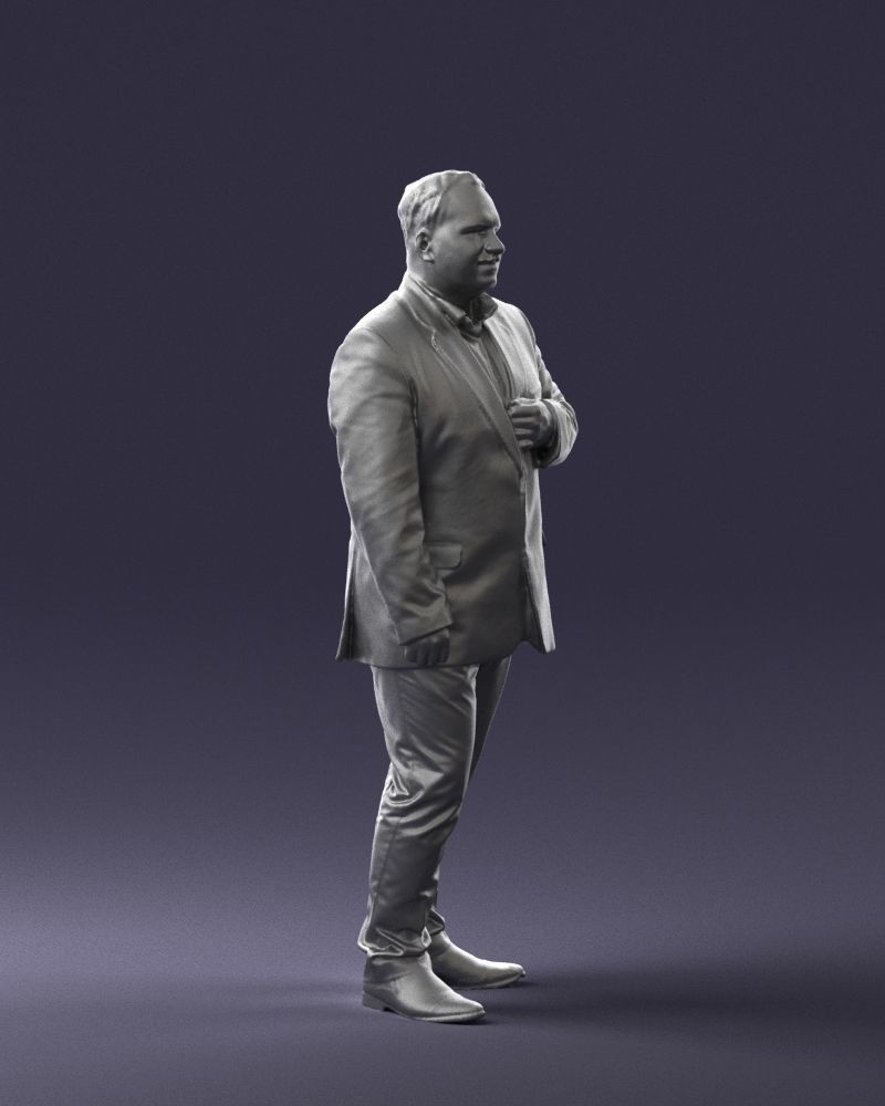 Mustachioed plump man suit 0739 3D Print Ready 3D print model_20