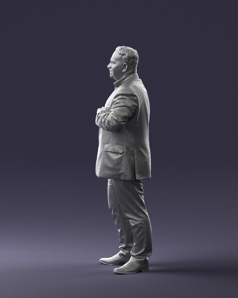 Mustachioed plump man suit 0739 3D Print Ready 3D print model_6