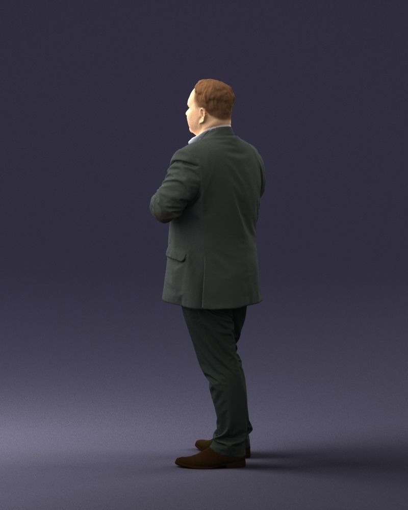 Mustachioed plump man suit 0739 3D Print Ready 3D print model_9