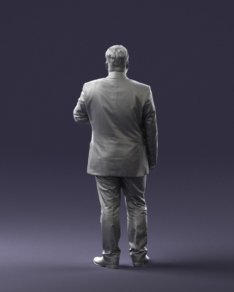 Mustachioed plump man suit 0739 3D Print Ready 3D print model_12