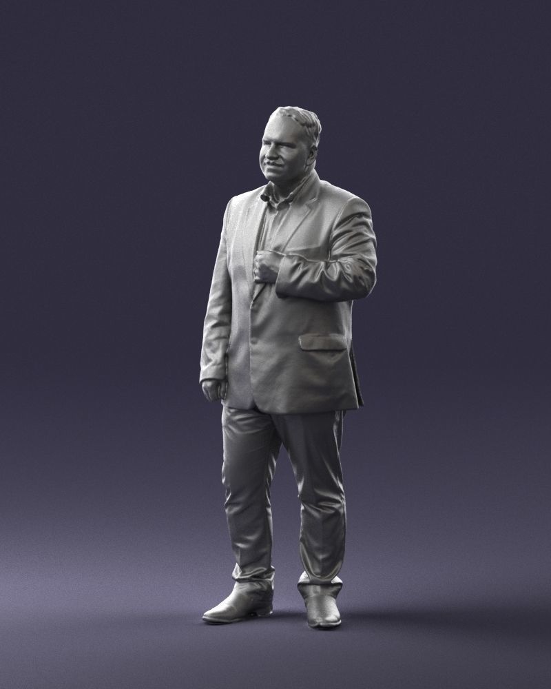 Mustachioed plump man suit 0739 3D Print Ready 3D print model_2