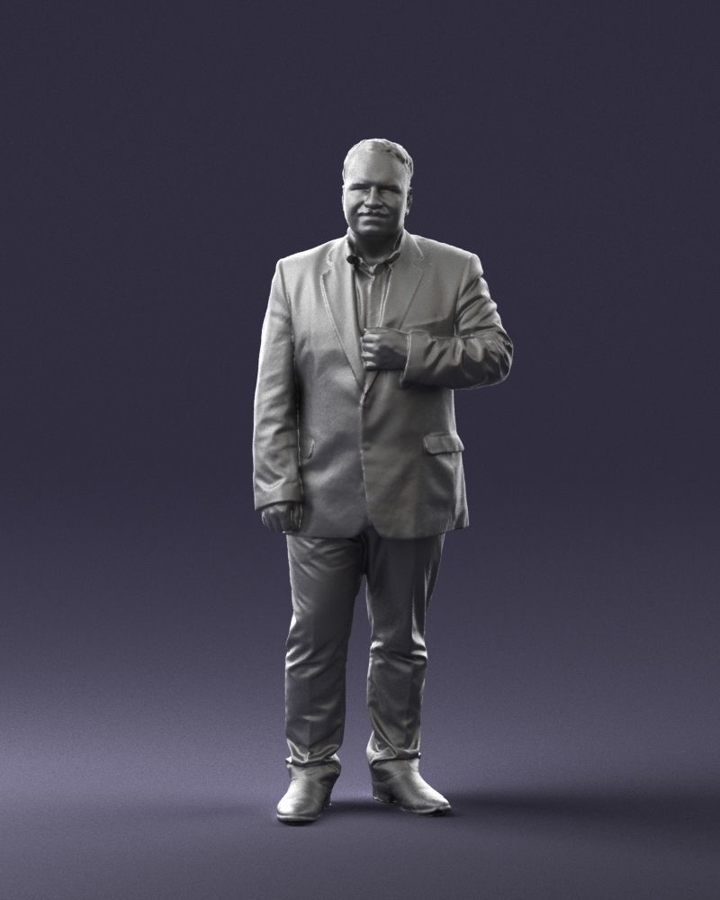 Mustachioed plump man suit 0739 3D Print Ready 3D print model_24