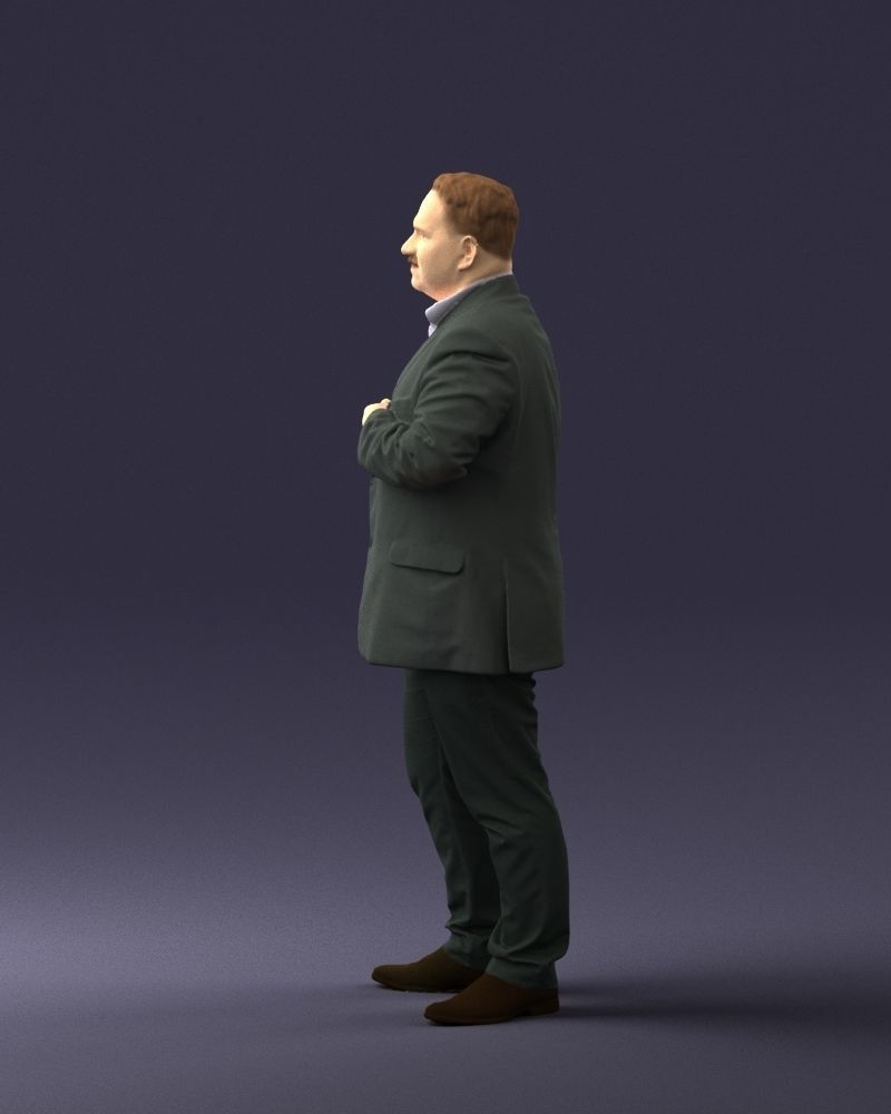 Mustachioed plump man suit 0739 3D Print Ready 3D print model_7