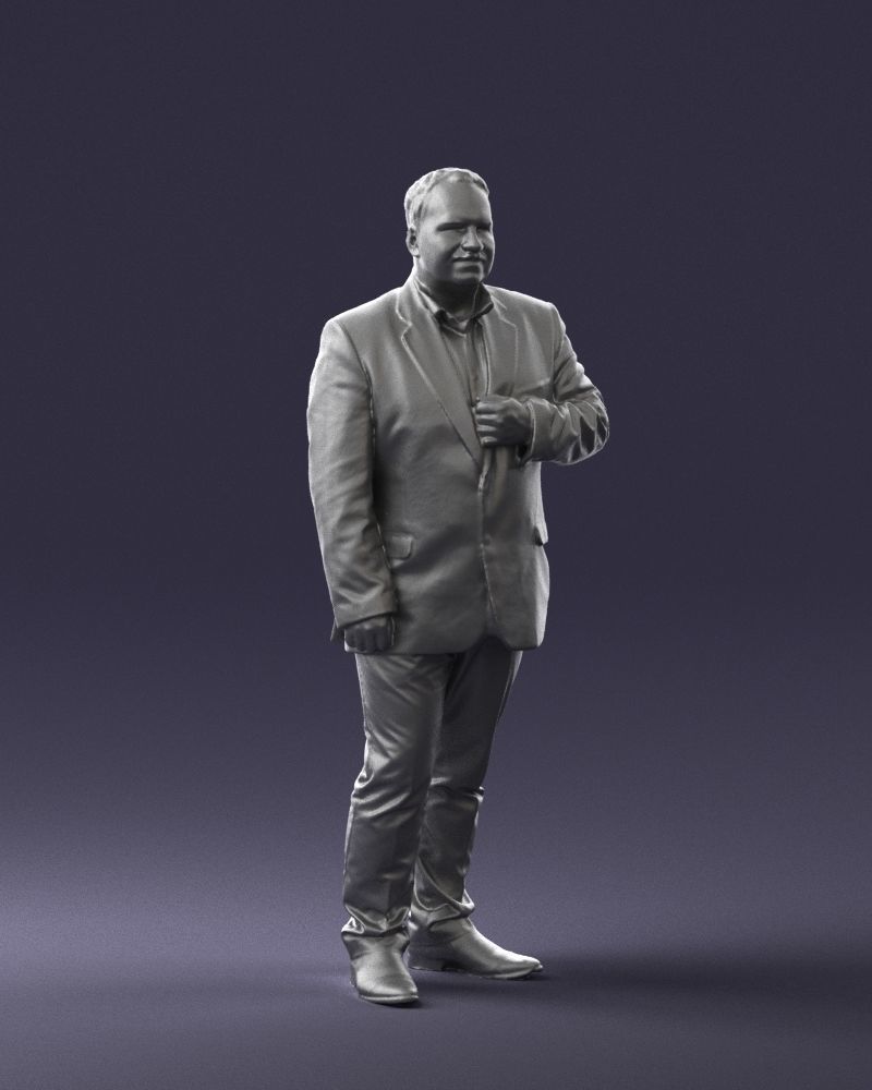 Mustachioed plump man suit 0739 3D Print Ready 3D print model_22