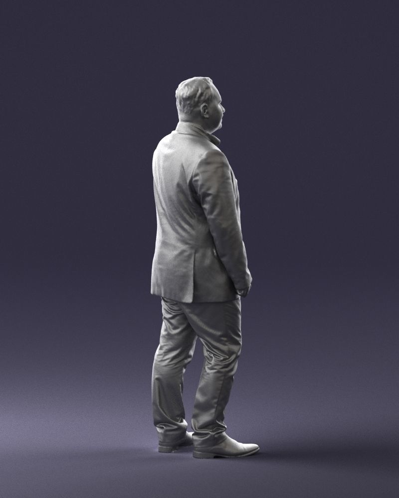 Mustachioed plump man suit 0739 3D Print Ready 3D print model_16