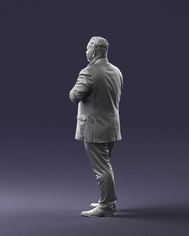 Mustachioed plump man suit 0739 3D Print Ready 3D print model_8