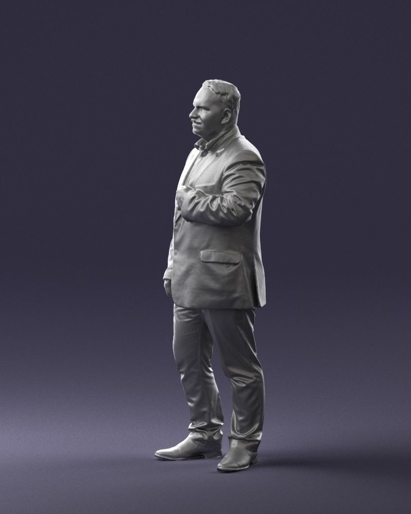 Mustachioed plump man suit 0739 3D Print Ready 3D print model_4