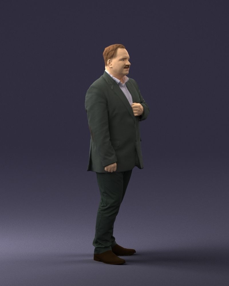 Mustachioed plump man suit 0739 3D Print Ready 3D print model_21