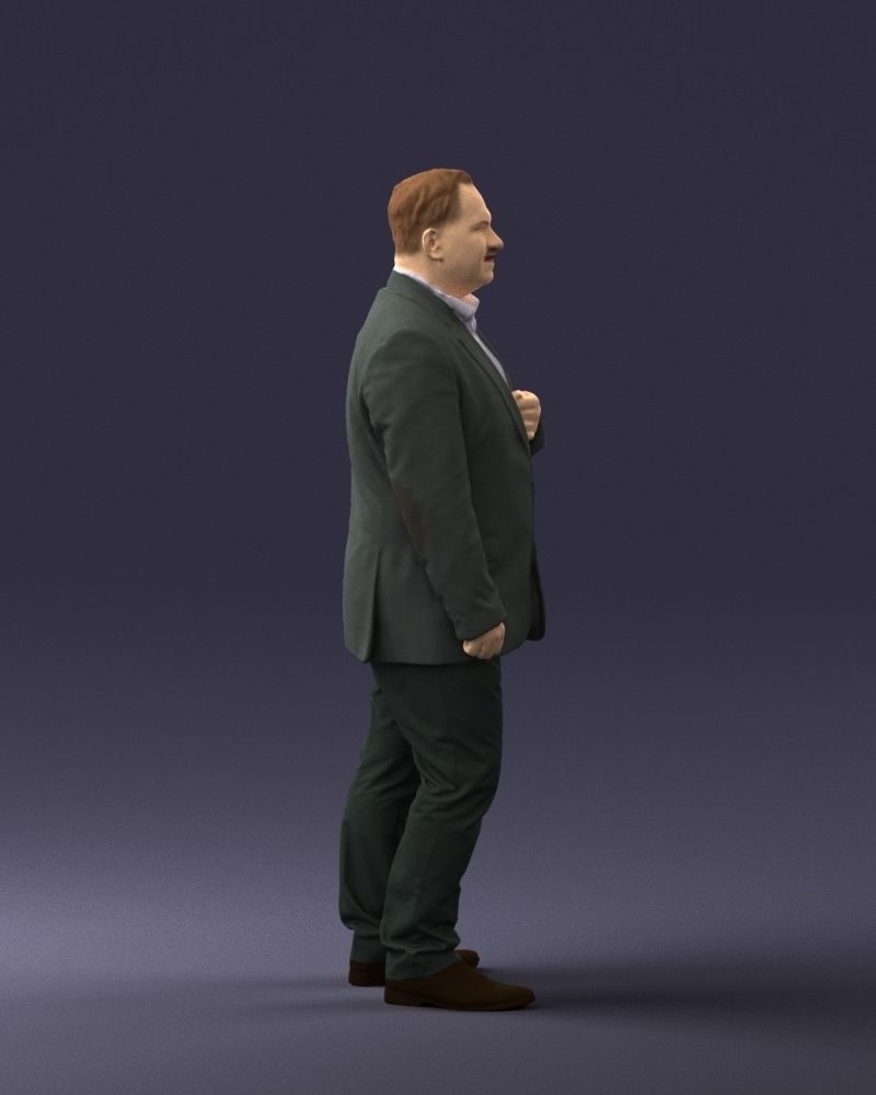 Mustachioed plump man suit 0739 3D Print Ready 3D print model_19