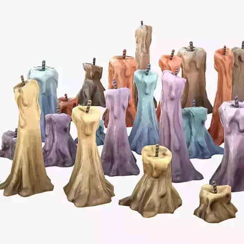 Stylized Candles Pack Low-poly 3D model