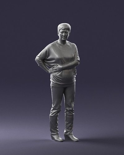 Woman trousers and sweater 0740 3D Print Ready 3D print model