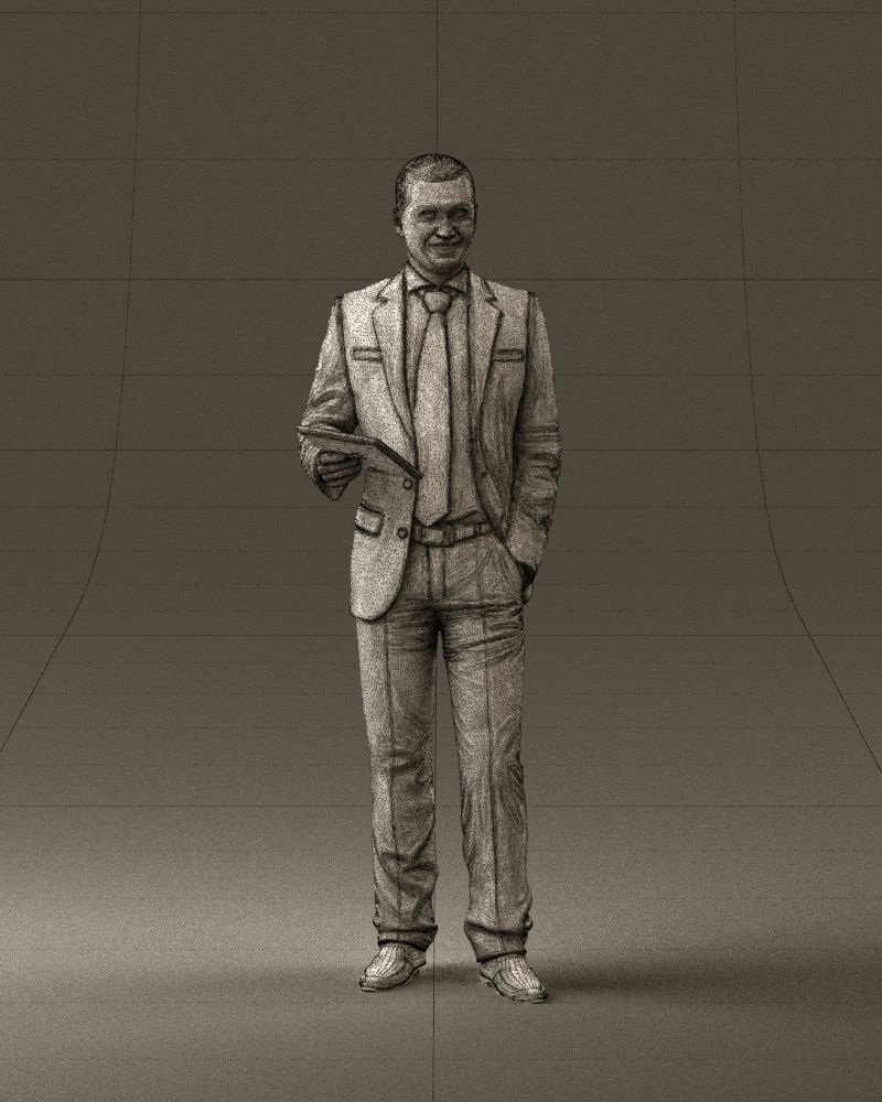 Man in blue suit ipad 0746 3D model_2