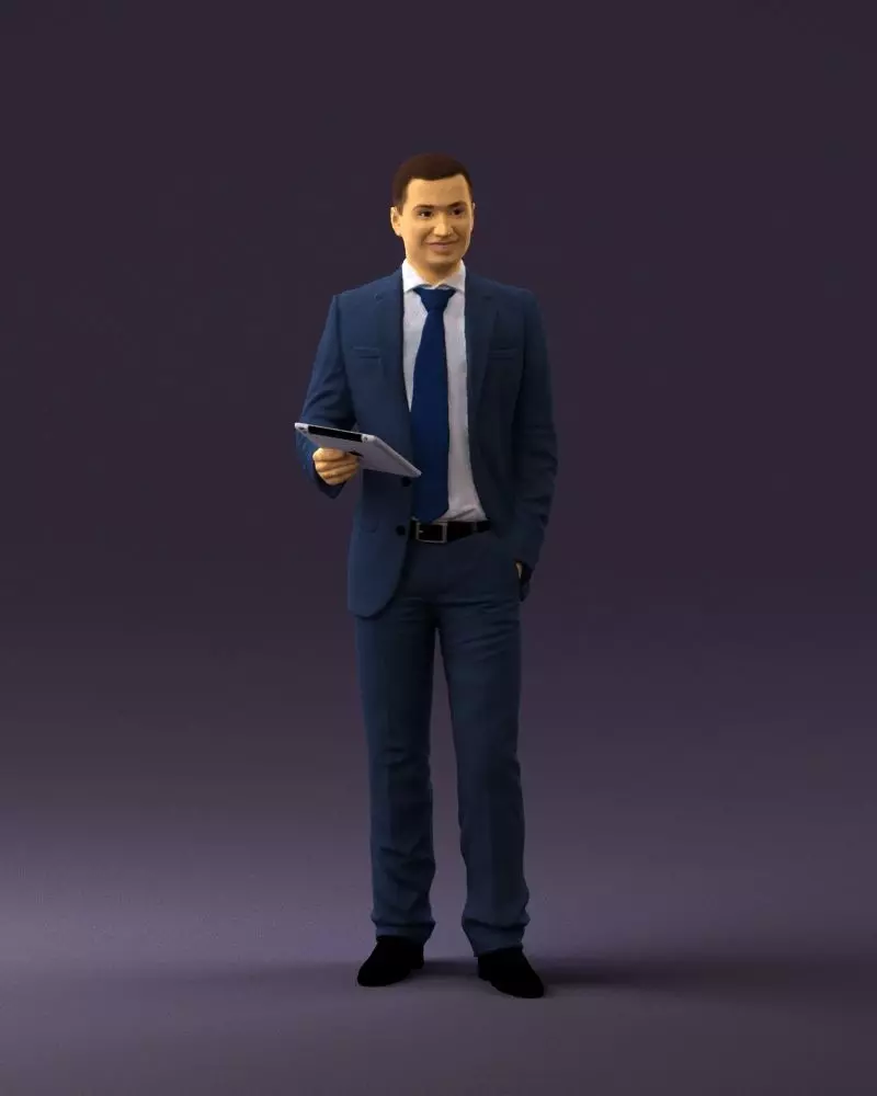 Man in blue suit ipad 0746 3D model_0