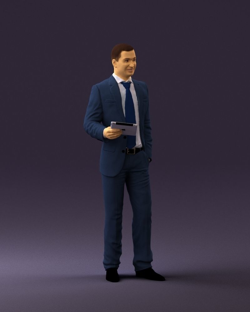 Man in blue suit ipad 0746 3D Print Ready 3D print model_5