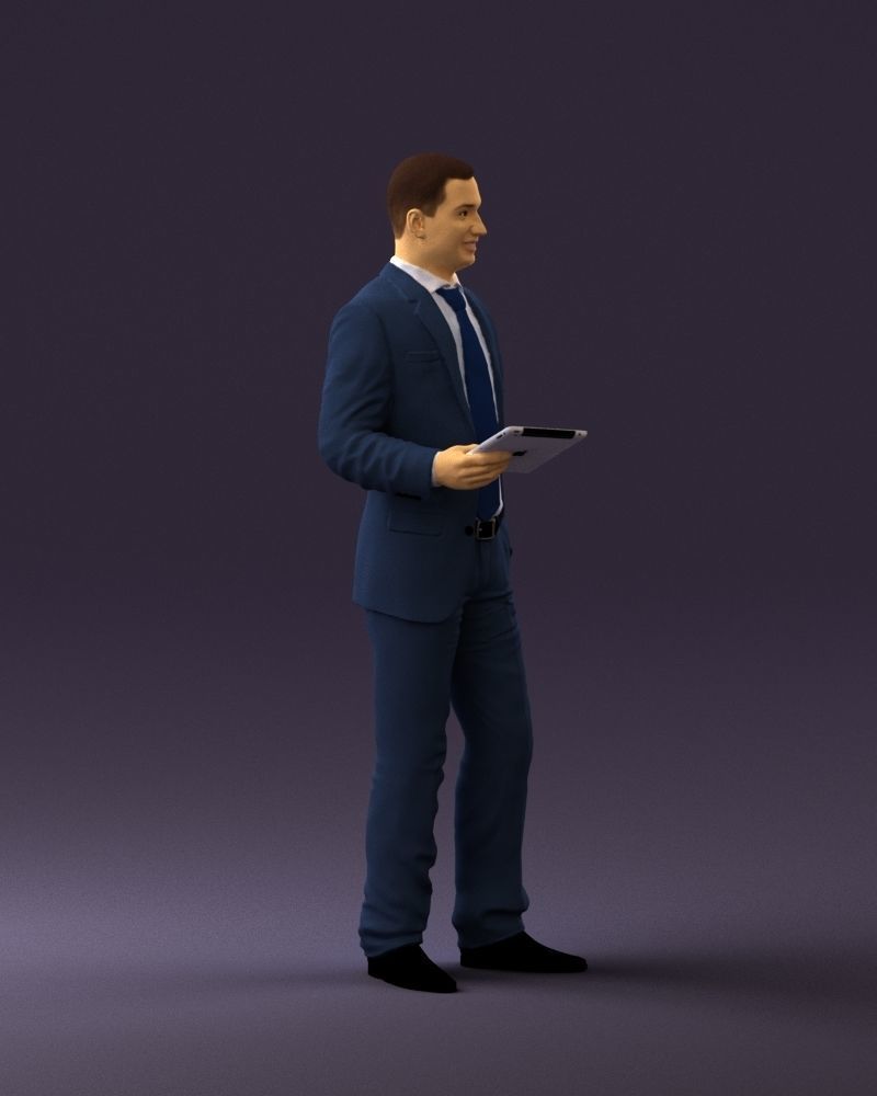 Man in blue suit ipad 0746 3D Print Ready 3D print model_7