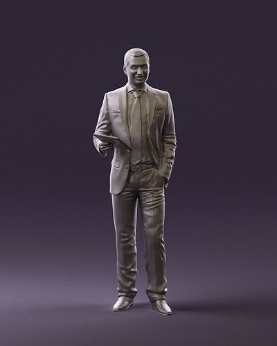 Man in blue suit ipad 0746 3D Print Ready 3D print model