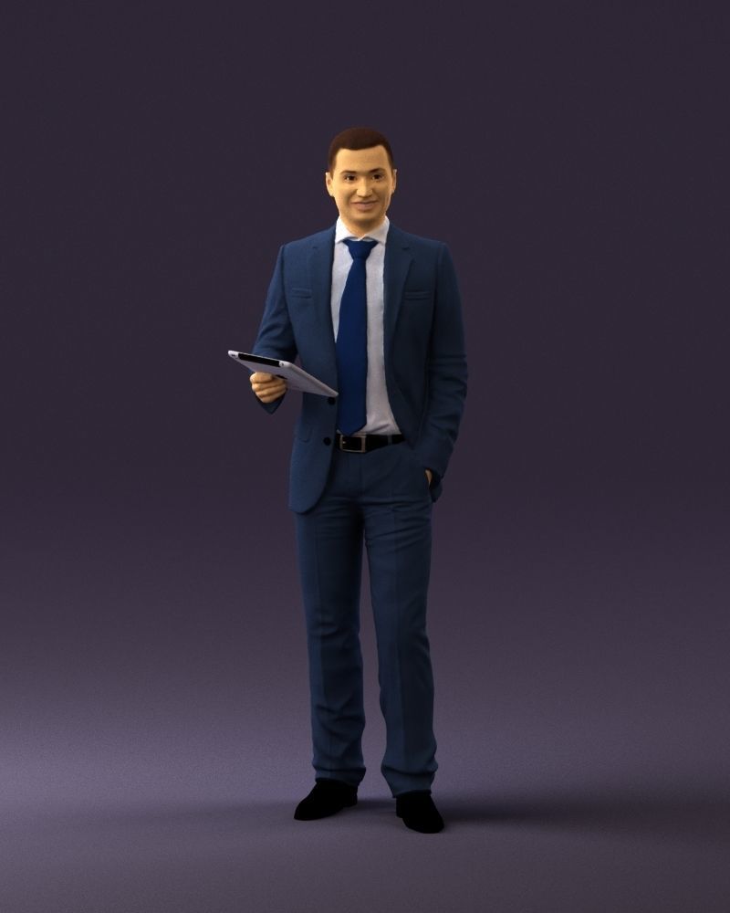 Man in blue suit ipad 0746 3D Print Ready 3D print model_23