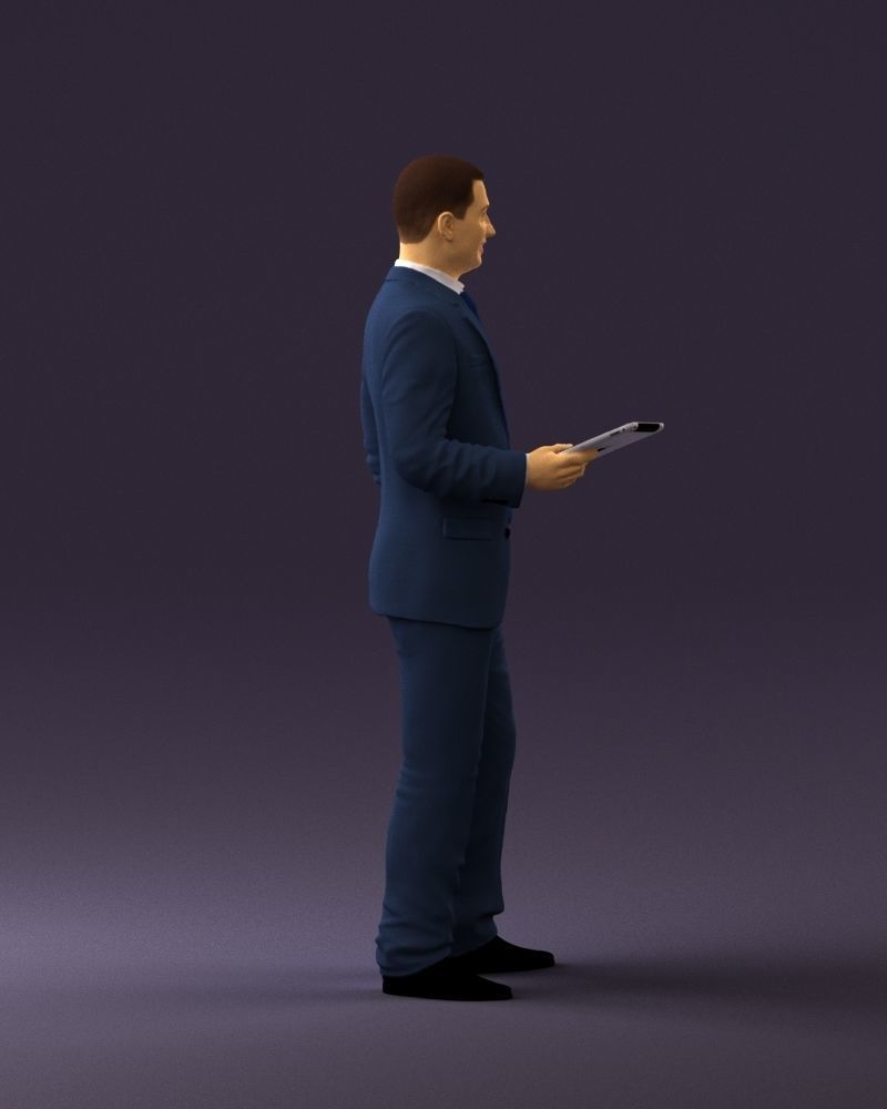 Man in blue suit ipad 0746 3D Print Ready 3D print model_9