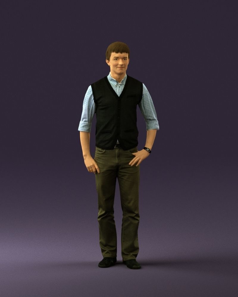 Man in green jeans 0747 3D Print Ready 3D print model_1