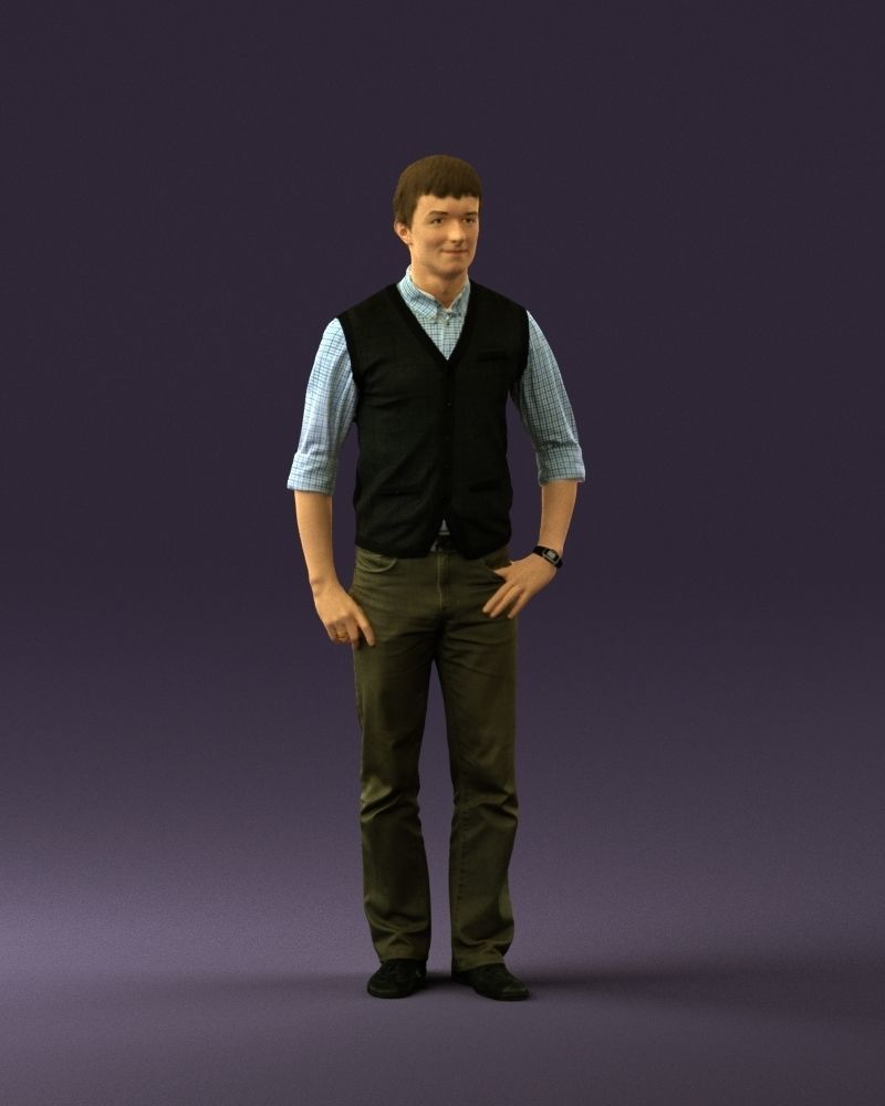 Man in green jeans 0747 3D Print Ready 3D print model_3