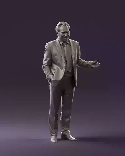 Man in light blue suit 0745 3D Print Ready