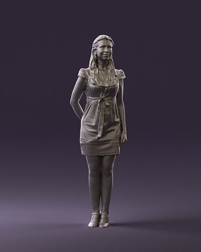 Woman in gree dress 0748 3D Print Ready 3D print model