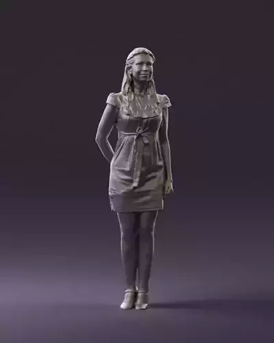Woman in gree dress 0748 3D Print Ready