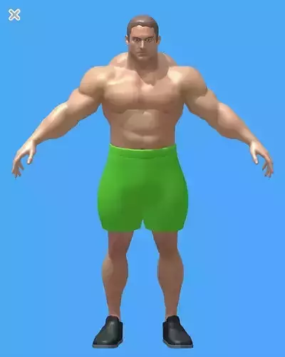 Muscle Character 1  Low-poly 3D model