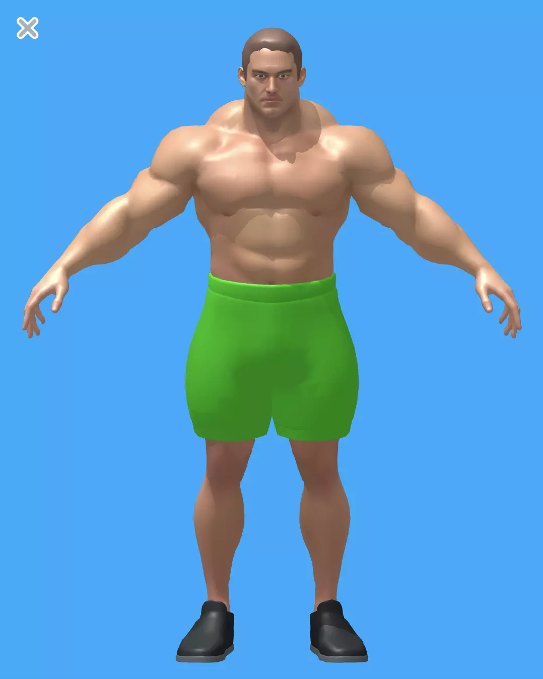 Muscle Character 1  Low-poly 3D model_0