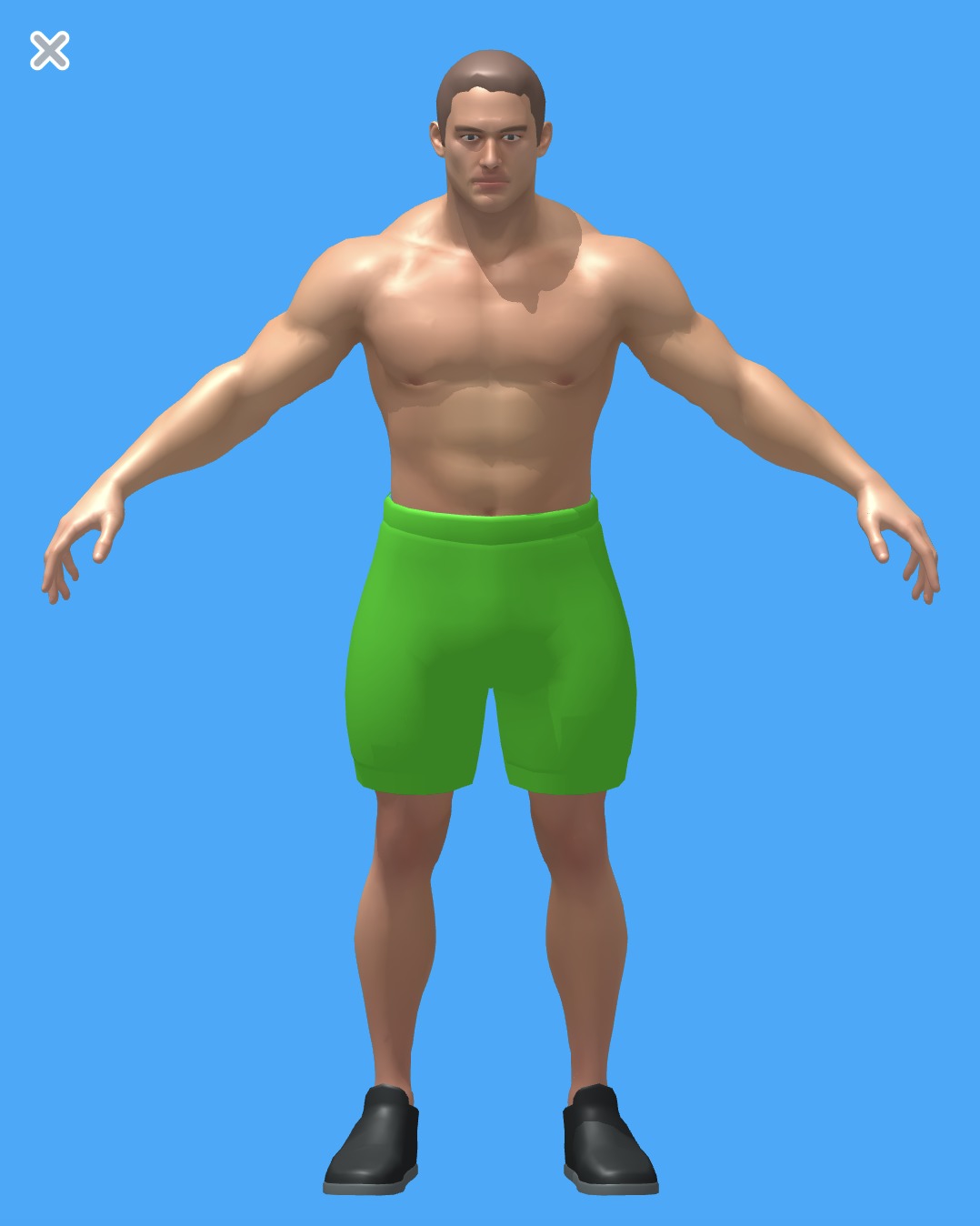 Muscle Character 1  Low-poly 3D model_3