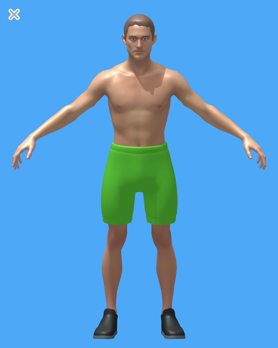 Muscle Character 1  Low-poly 3D model_2