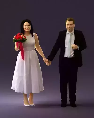 Man and woman in black white dresses 0764