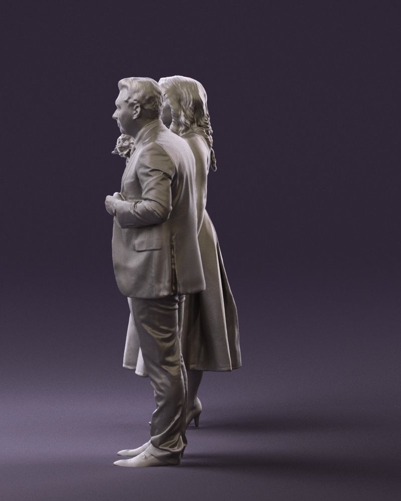 Man and woman in black white dresses 0764 3D model_25