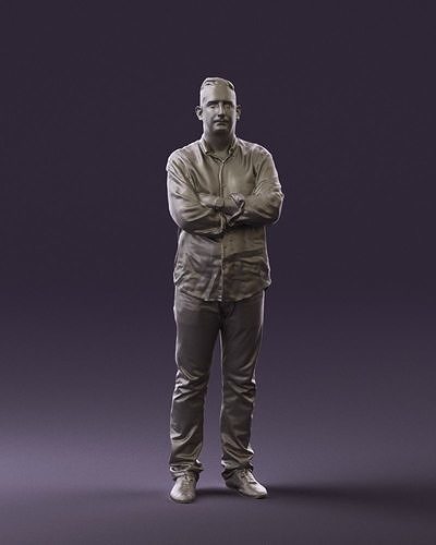Man in green yellow tshirt 0765 3D Print Ready 3D print model