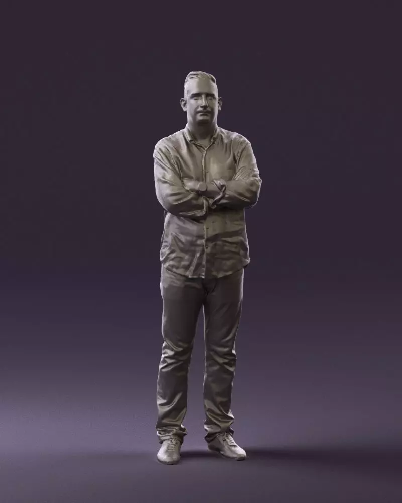 Man in green yellow tshirt 0765 3D Print Ready 3D print model_0