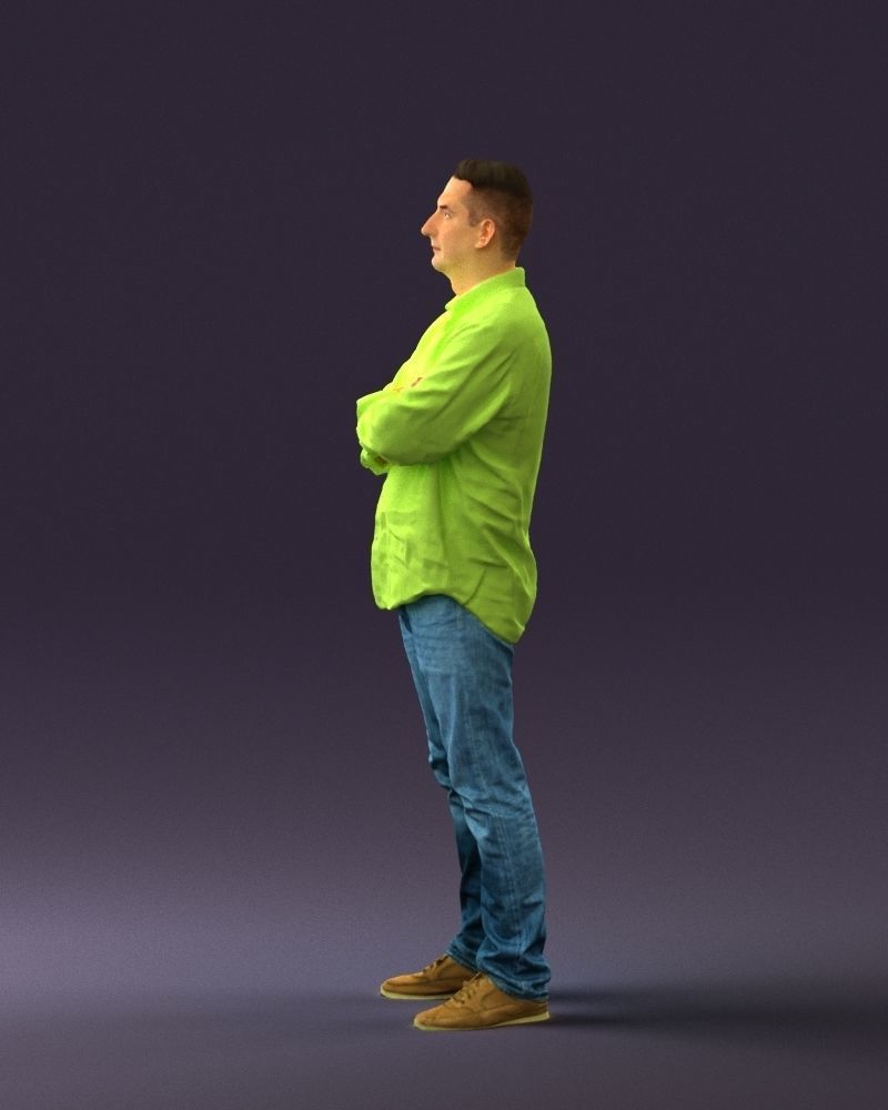 Man in green yellow tshirt 0765 3D Print Ready 3D print model_17