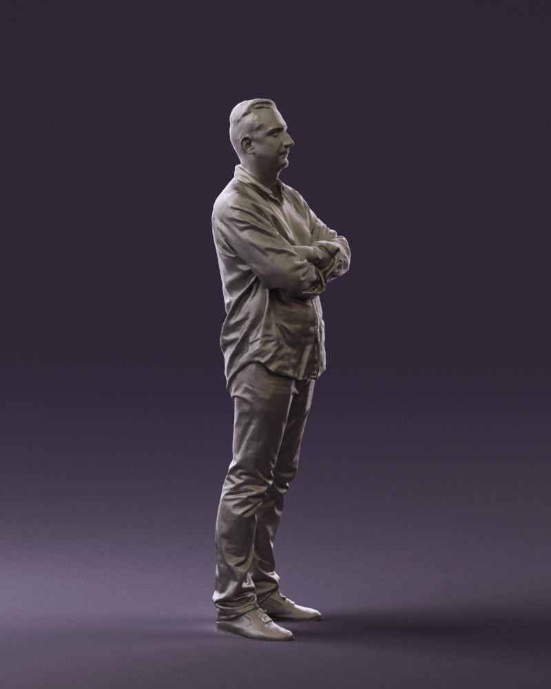 Man in green yellow tshirt 0765 3D Print Ready 3D print model_6