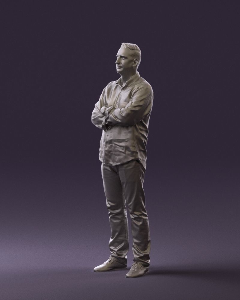 Man in green yellow tshirt 0765 3D Print Ready 3D print model_18