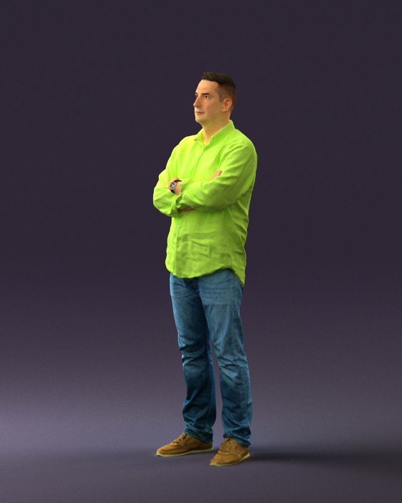 Man in green yellow tshirt 0765 3D Print Ready 3D print model_19