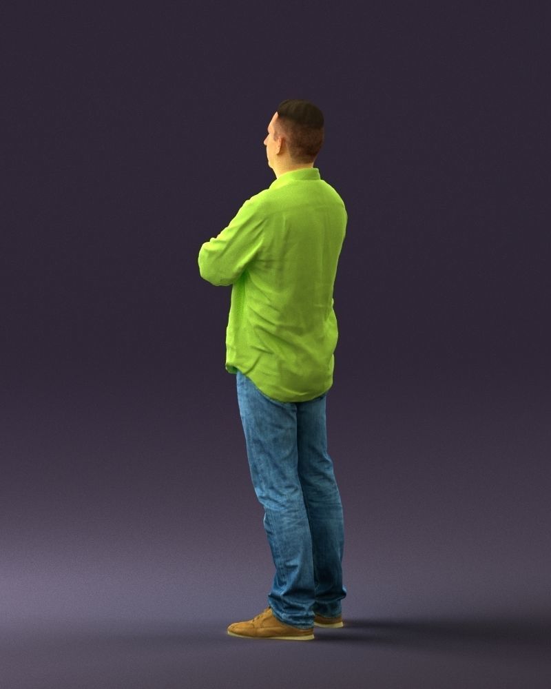 Man in green yellow tshirt 0765 3D Print Ready 3D print model_15