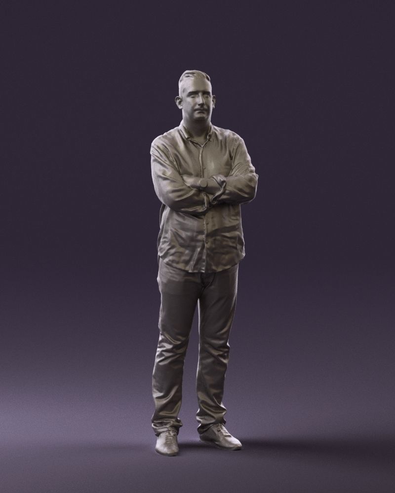 Man in green yellow tshirt 0765 3D Print Ready 3D print model_2