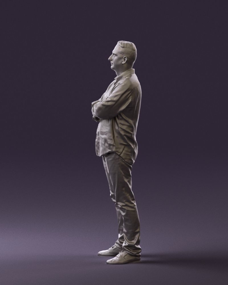 Man in green yellow tshirt 0765 3D Print Ready 3D print model_16