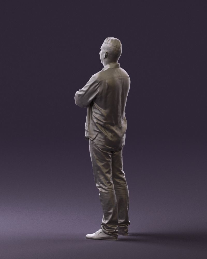 Man in green yellow tshirt 0765 3D Print Ready 3D print model_14