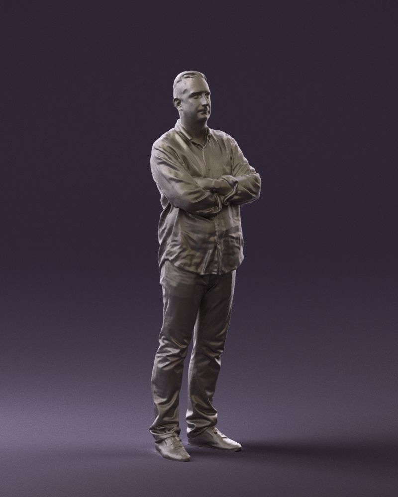 Man in green yellow tshirt 0765 3D Print Ready 3D print model_4