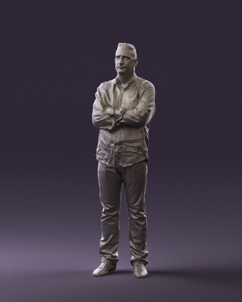 Man in green yellow tshirt 0765 3D Print Ready 3D print model_20