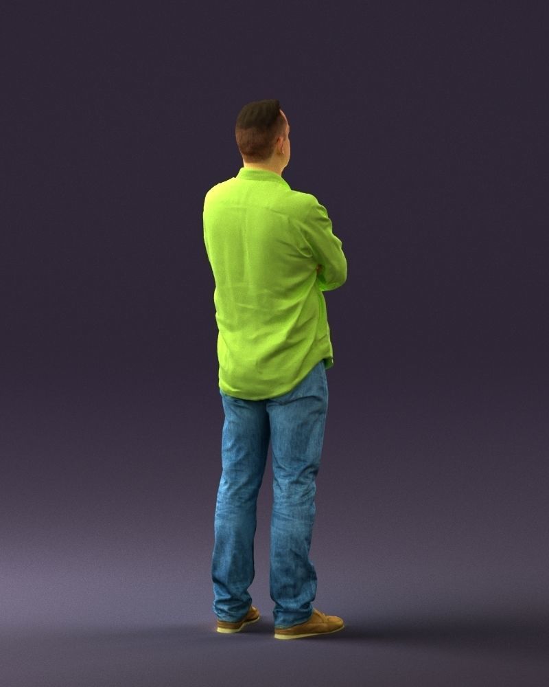 Man in green yellow tshirt 0765 3D Print Ready 3D print model_11