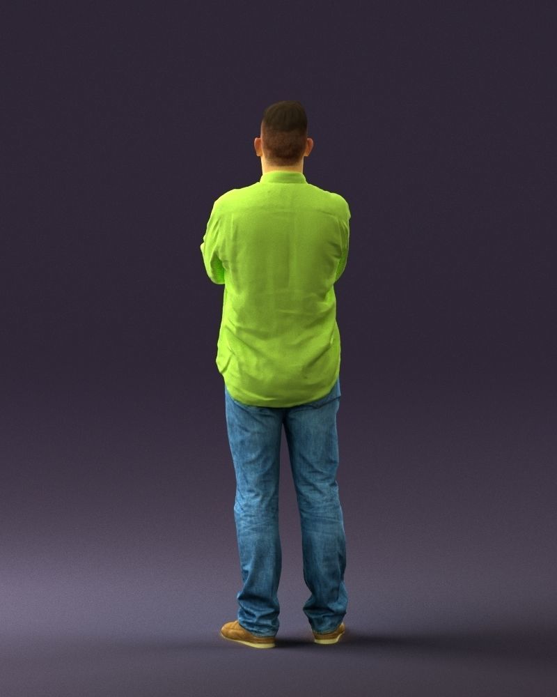 Man in green yellow tshirt 0765 3D Print Ready 3D print model_13