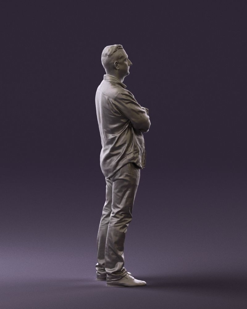 Man in green yellow tshirt 0765 3D Print Ready 3D print model_8