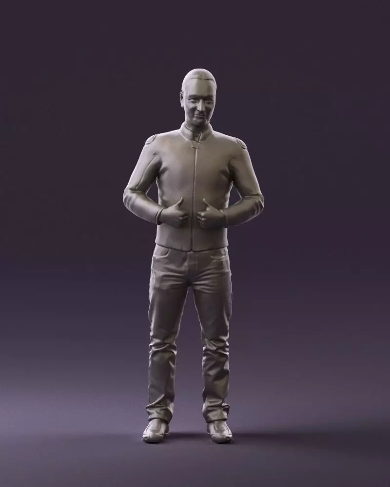 002159 Man in motojacket 0769 STL Miniature 3D print model